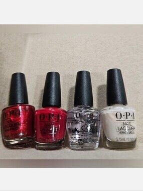NWT OPI MINI'S SET OF 4: RED'S, CLEAR, OFF-WHITE!